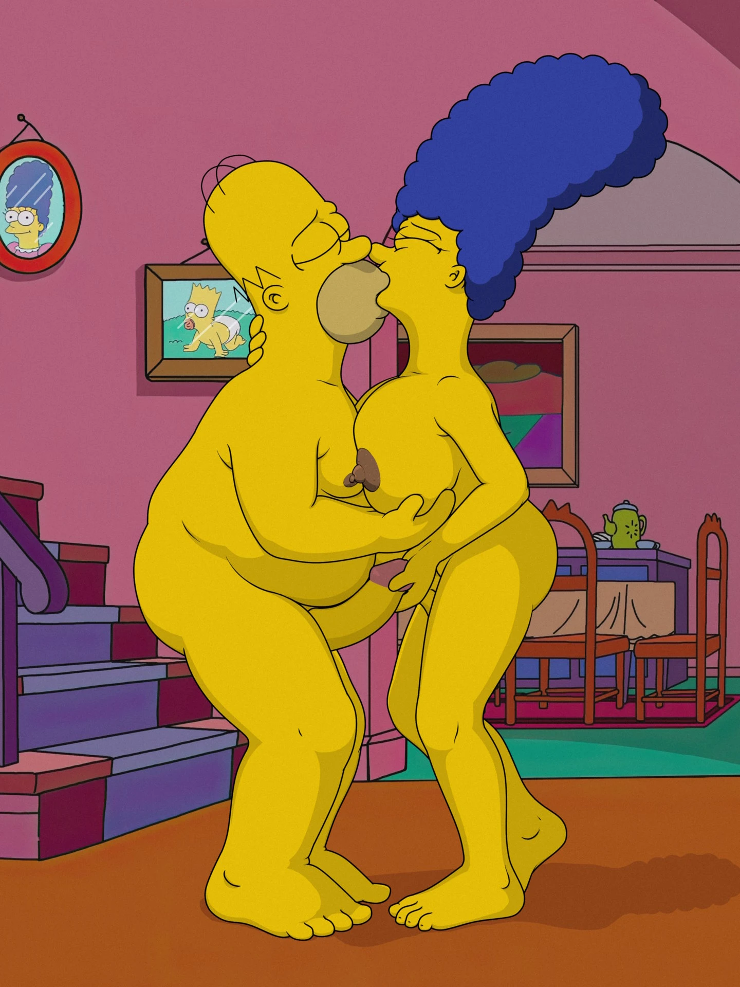 Marge Simpson and Homer Simpson - Swingers' party MTS-005 - (drawing to order)