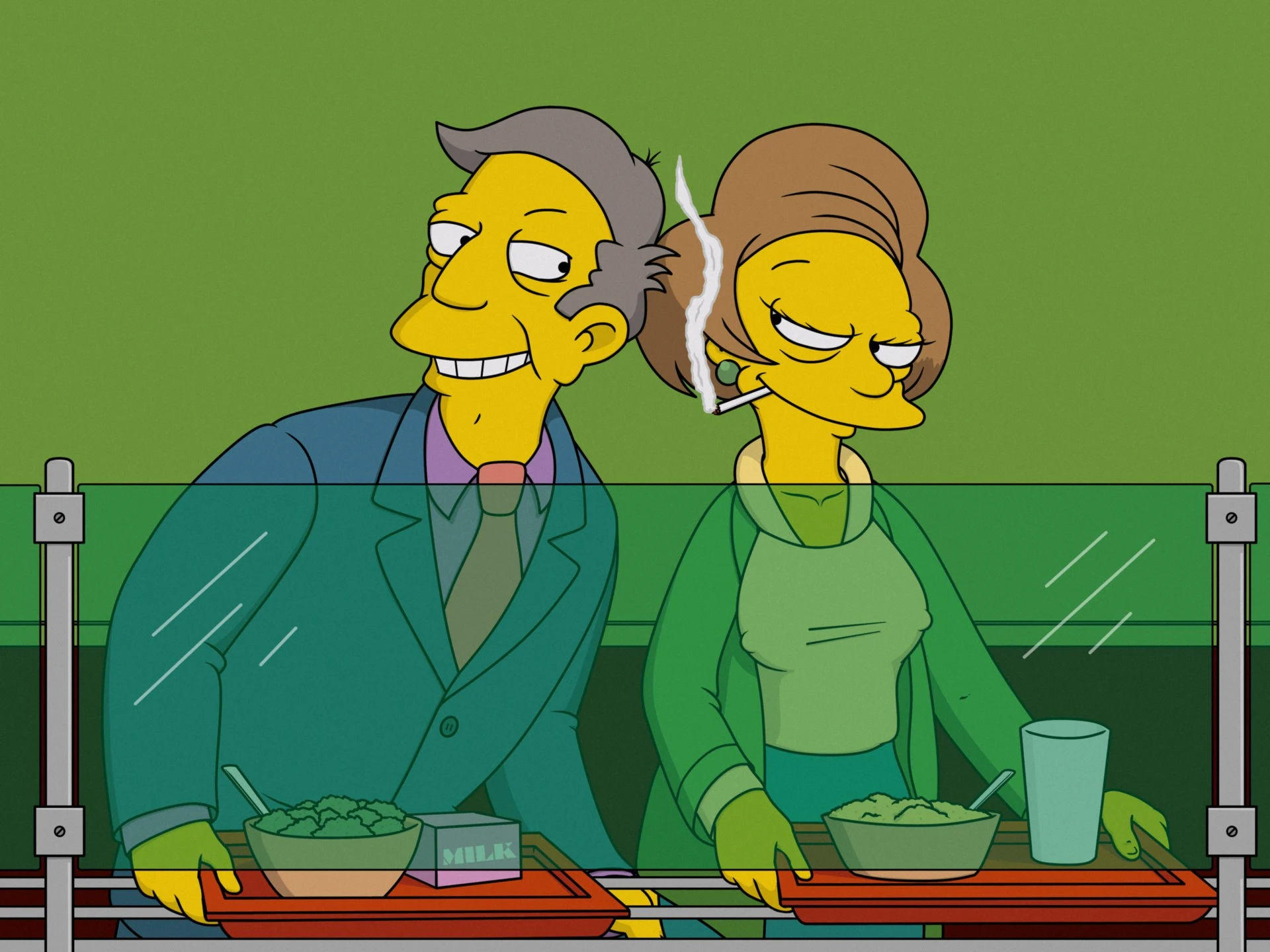 Seymour Skinner and Edna Krabappel - dinner